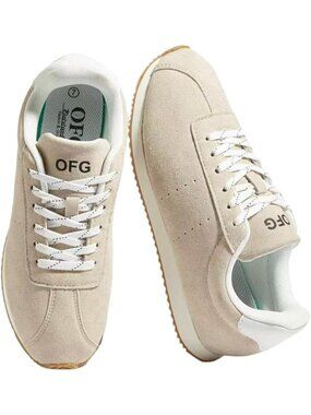 Women's Beige Comfortable Low Top Classic Retro Running Lightweight Sneakers